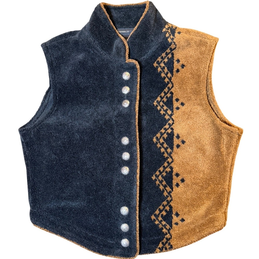 County Clothing Co Cheyenne Western Southwestern Fleece Vest M‎